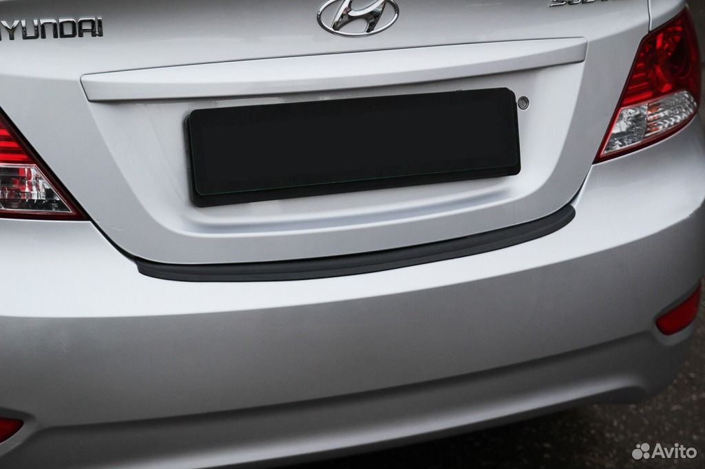 Пластиковая накладка на бампер Hyundai Solaris (20