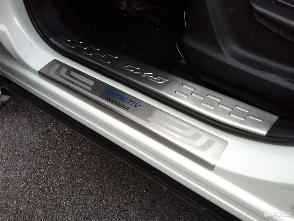 Накладки на внешние пороги (нерж.) на Mazda CX-5