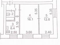 2-к квартира, 42 м², 2/3 эт.