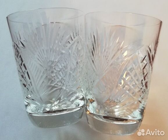 Стаканы конусообразные, резной хрусталь, СССР