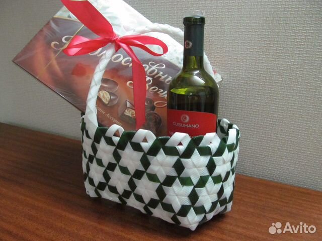 Корзина из пэт-лент