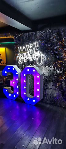 Аренда цифр с лампочками на мероприятие