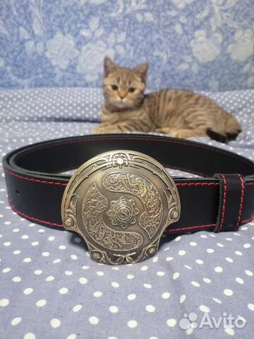 Ремень с пряжкой ручной работы aegis dota
