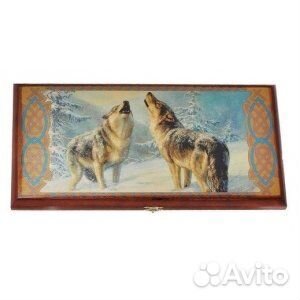 Набор нарды 2в1 Воющие Волки Размер 50x50
