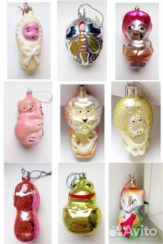 Елочные игрушки 50х гг СССР