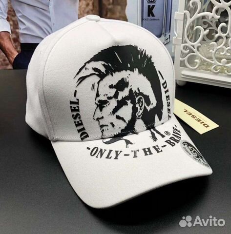 Бейсболка белая Diesel