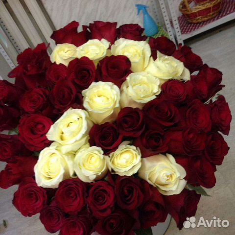 Розы-Цветы-Букеты, красные и белые