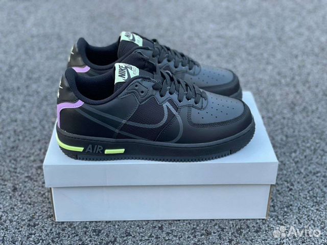 Кроссовки мужские Nike air force 1 black + носки