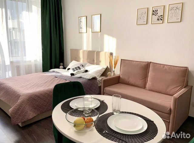 

Квартира-студия, 27 м², 2 кровати