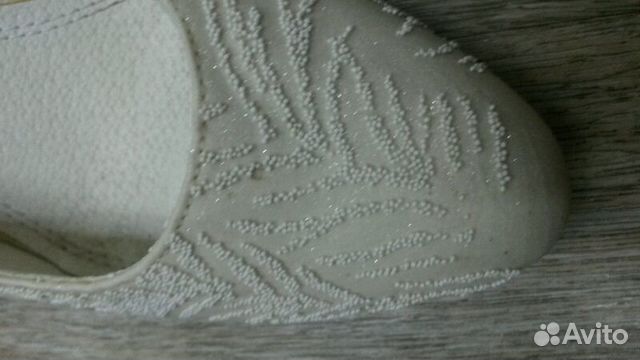 Туфли свадебные цвета айвори с блестками из натура