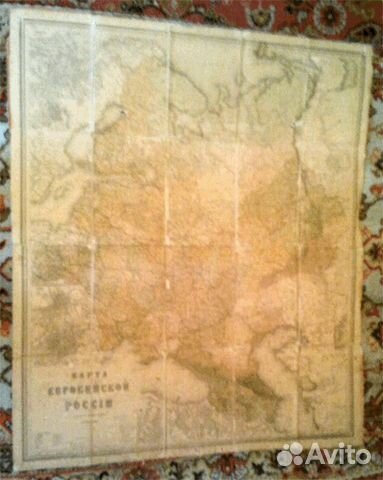 Старая карта Европейская Россия 19 век 1912г