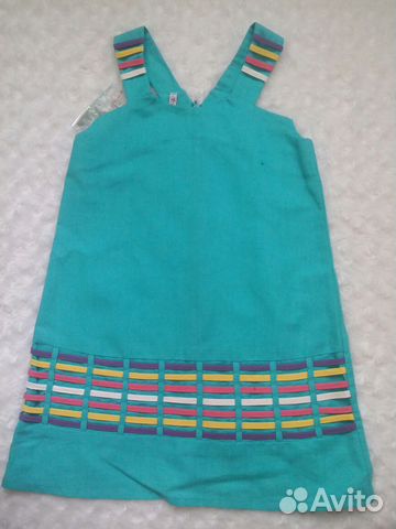 Льняной Новый сарафанчик для девочки ростом 116 см Льняной Новый сарафанчик для девочки ростом 116 см