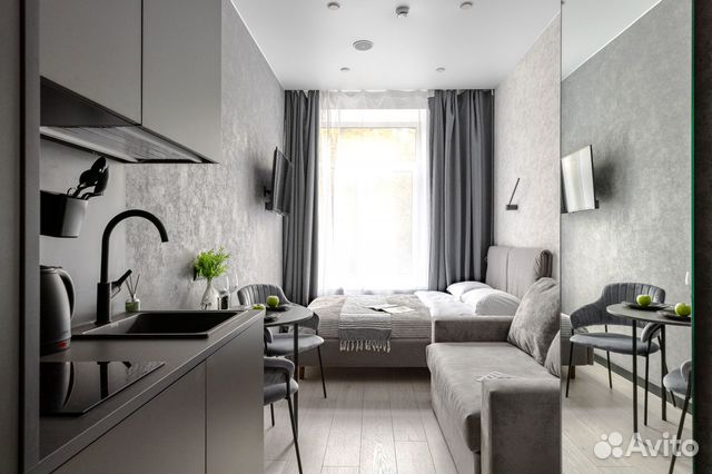 

Квартира-студия в апарт-отеле, 17 м², 2 кровати