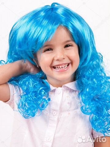 Голубой парик Мальвины новый