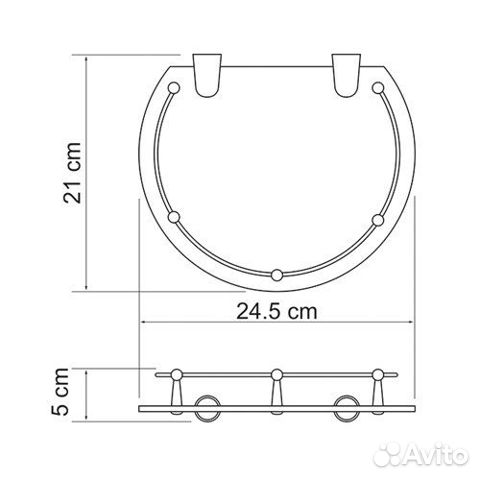 Полка стеклянная WasserKraft K566 в ванную комнату