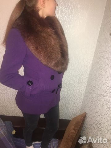 Пальто с мехом песца