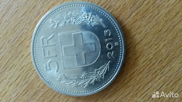 Монета 5 швейцарских франков