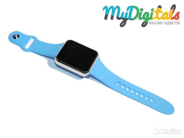 Умные часы телефон Smart Watch A1 Голубые