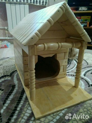 Деревянный домик для кота купить на Зозу.ру - фотография № 1
