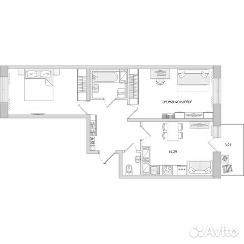 3-к квартира, 63.9 м², 20/22 эт.