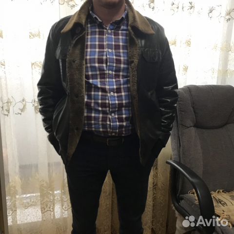 Кожаная куртка зимняя на меху