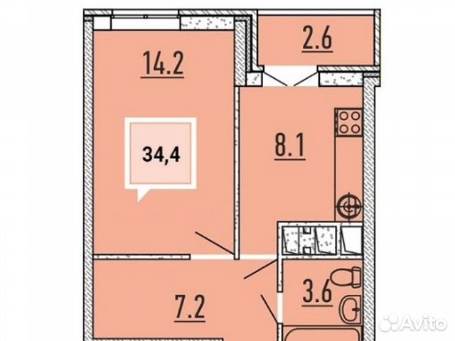 1-к квартира, 34 м², 12/18 эт.