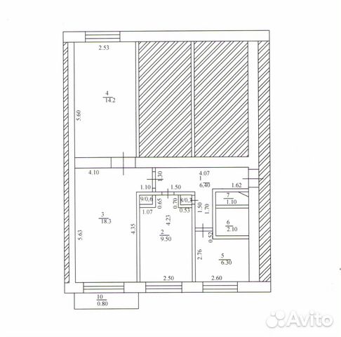 3-к квартира, 60 м², 2/5 эт.