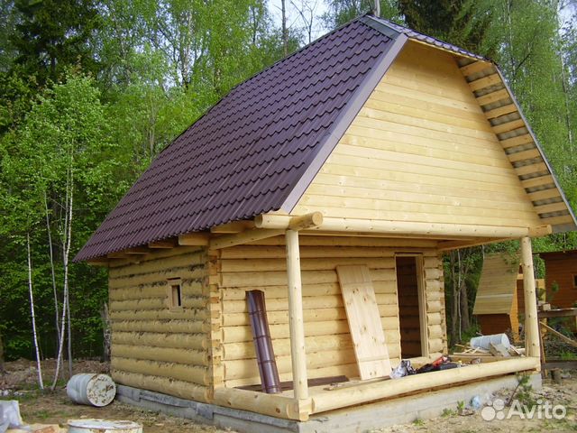 Сруб 4х5+2м терраса крыша мансардная двухскатная Сруб 4х5+2м терраса крыша мансардная двухскатная