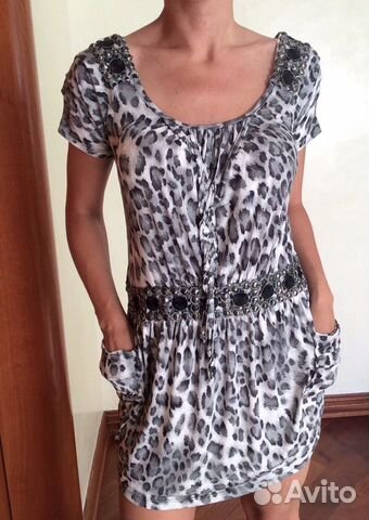 Платье летнее леопардовое с животным принтом
