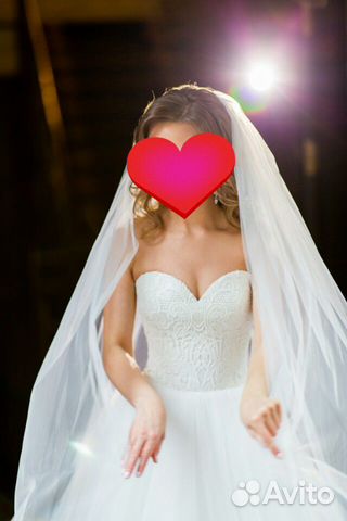 Свадебное платье + фата + кринолин