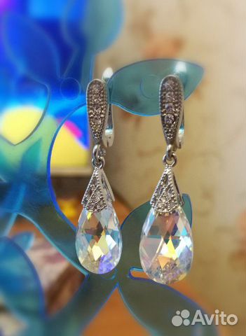 Серьги кисти и кристаллы Сваровски