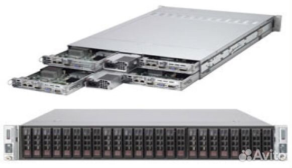 Сервер Supermicro 2U 4 в одном корпусе Сервер Supermicro 2U 4 в одном корпусе