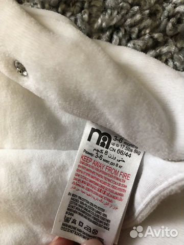 Комбинезон велюровый утеплённый mothercare 3-6 мес