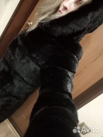 Шуба норка чёрная размер М