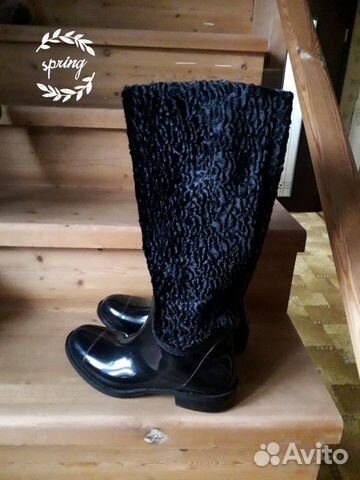 Резиновые сапоги с каракулем 40 Резиновые сапоги с каракулем 40