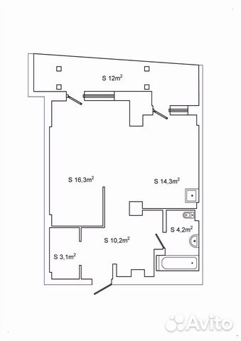 1-к квартира, 50.1 м², 12/16 эт.