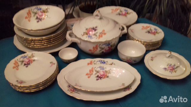 Сервиз столовый,Мейсенский букет