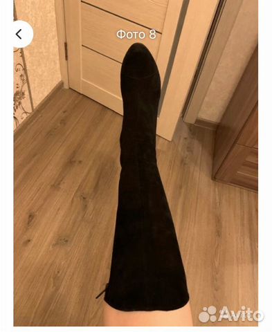 Сапоги замшевые черные, 39р Сапоги замшевые черные, 39р