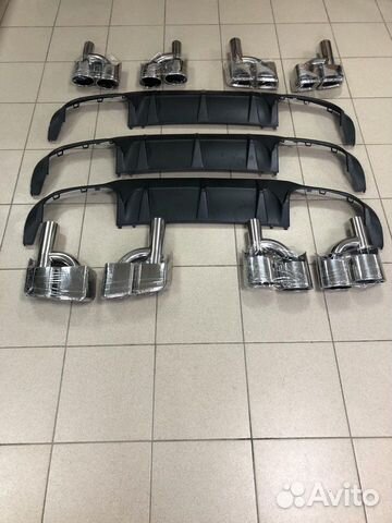 Диффузор с насадками Mercedes C class w204 AMG 63