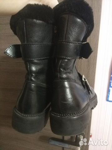 Зимние ботинки кожаные zara