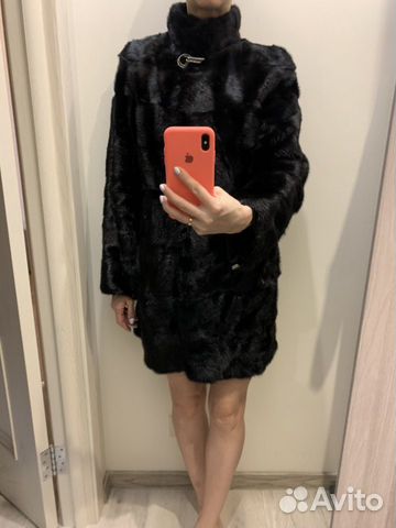 Норковая шуба, поперечка, XS (40-42), 90 см Норковая шуба, поперечка, XS (40-42), 90 см