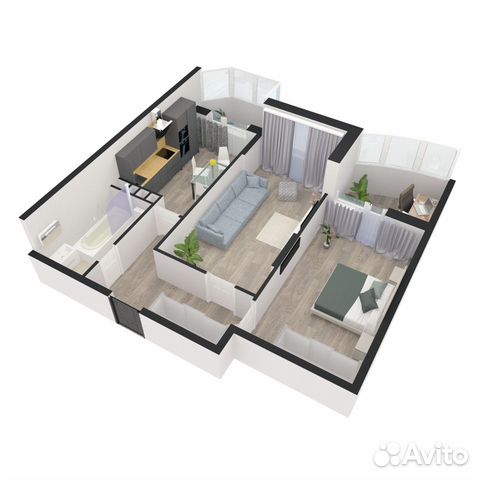 2-к квартира, 64.4 м², 7/17 эт.