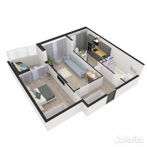 2-к квартира, 63.4 м², 17/17 эт. 2-к квартира, 63.4 м², 17/17 эт.