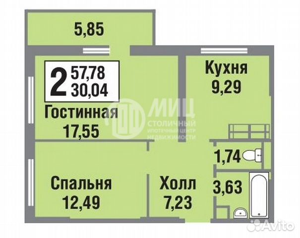 2-к квартира, 57.8 м², 15/24 эт. 2-к квартира, 57.8 м², 15/24 эт.