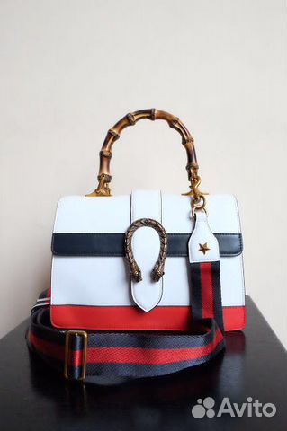 Сумка Gucci Dionysus Striped Bamboo Top Handle