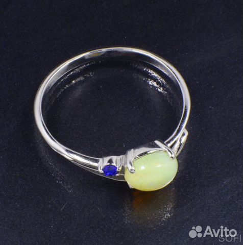 Серебряное кольцо с опалом и фианитом натуральным