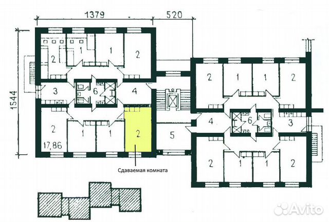 Комната 17 м² в 1-к, 3/8 эт. Комната 17 м² в 1-к, 3/8 эт.