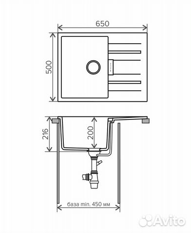 Кухонная мойка tolero loft TL-650 / Бежевый Кухонная мойка tolero loft TL-650 / Бежевый