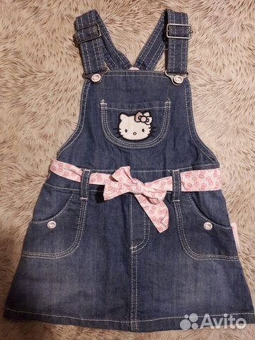 Сарафан джинсовой Hello kitty Сарафан джинсовой Hello kitty