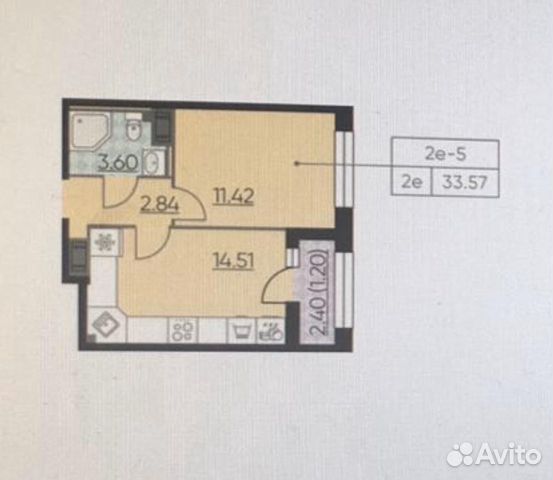 1-к квартира, 33.6 м², 8/11 эт.